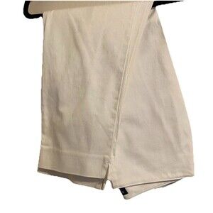 Ann Taylor Factory Capri Pants Women's 2P White Straight Mid Rise Stretch Chino
